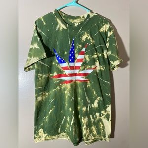 Flag Pot Leaf Tie Dye Graphic—Large